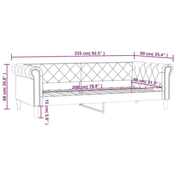 vidaXL Dagbädd vit 80x200 cm konstläder Vit