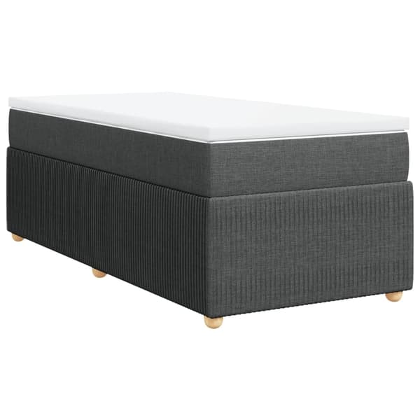 vidaXL Ramsäng med madrass mörkgrå 90x200 cm tyg Grå