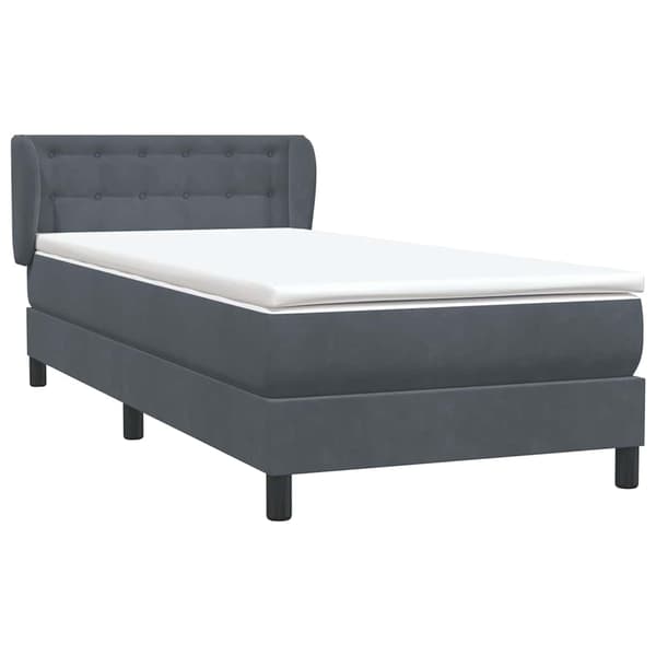 vidaXL Ramsäng med madrass mörkgrå 80x210 cm sammet Grå