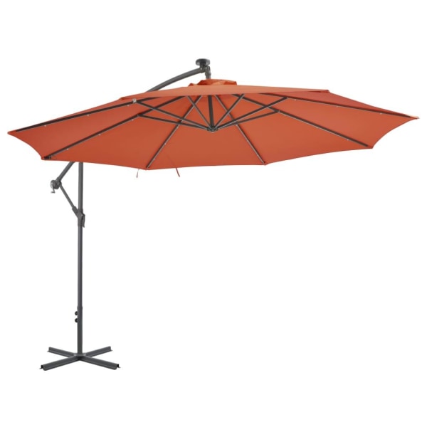 vidaXL Frihängande parasoll med aluminiumstång 350 cm terrakotta Brun
