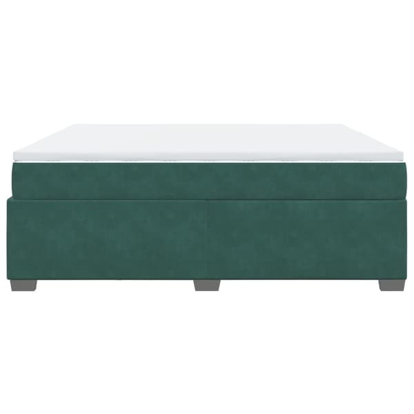 vidaXL Ramsäng med madrass mörkgrön 180x200 cm sammet Grön