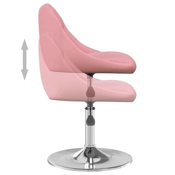 vidaXL Snurrbara matstolar 4 st rosa sammet Rosa