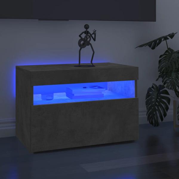 vidaXL TV-bänk med LED-belysning betonggrå 60x35x40 cm grå