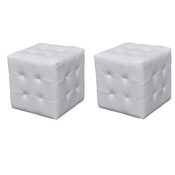 vidaXL Hocker pall 30 x cm vit (2 st) Vit