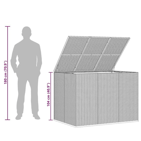 vidaXL Dynbox PE-rotting 145x100x103 cm grå grå