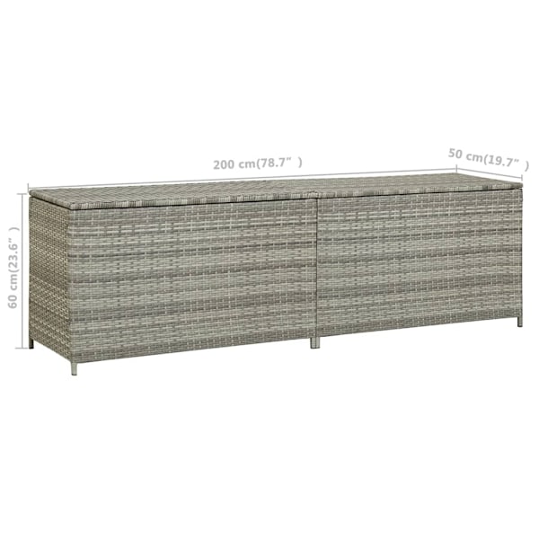 vidaXL Dynbox konstrotting 200x50x60 cm grå grå