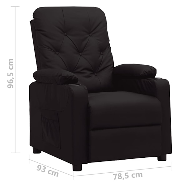 vidaXL Reclinerfåtölj svart konstläder Svart