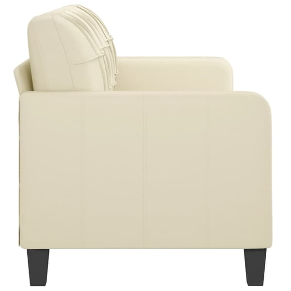 vidaXL 3-sitssoffa gräddvit 180 cm konstläder Kräm