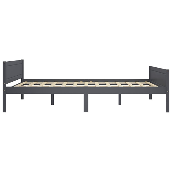 vidaXL Sängram massiv furu grå 160x200 cm grå