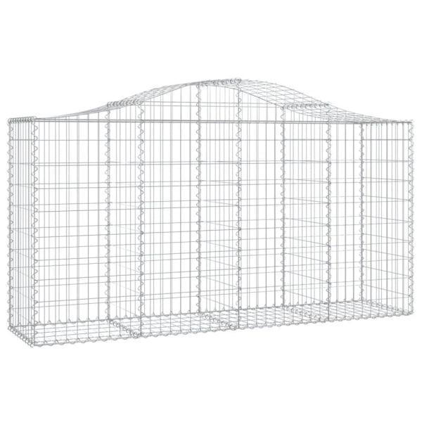 vidaXL Gabioner bågformade 11 st 200x50x100/120 cm galvaniserat järn Silver
