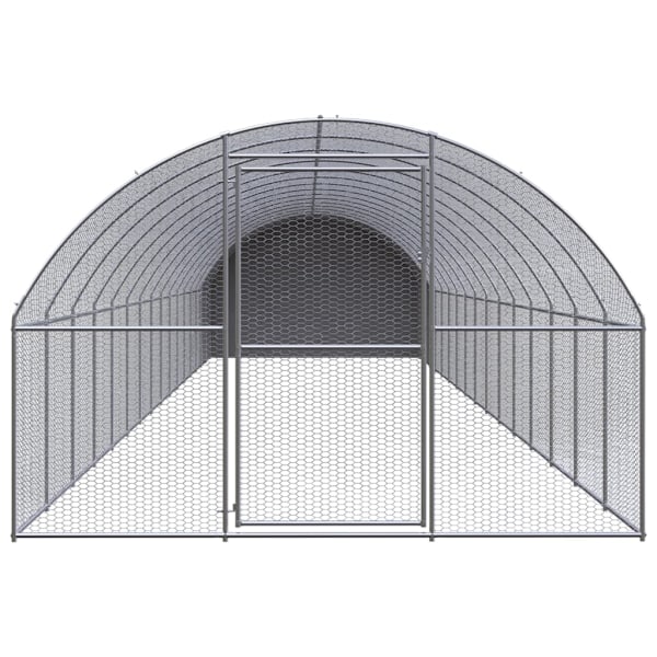 vidaXL Hönsbur för utomhusbruk 3x16x2 m galvaniserat stål Silver