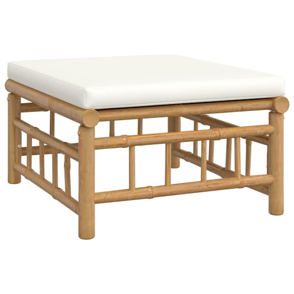 vidaXL Loungegrupp 5 delar gräddvita dynor bambu Brun