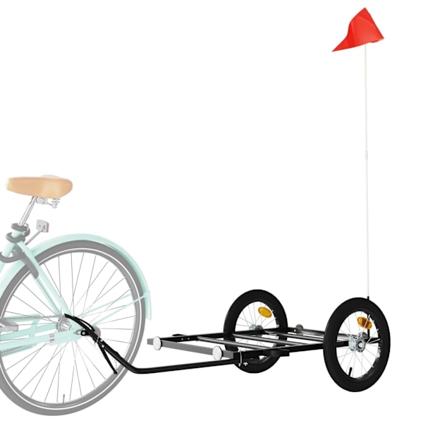 vidaXL Cykelvagn svart 126x63x34 cm järn Svart