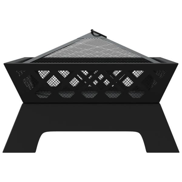 vidaXL Eldstad med eldgaffel 50 cm XXL stål Svart