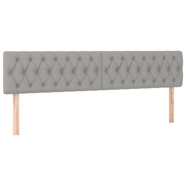 vidaXL Ramsäng med madrass & LED ljusgrå 200x200 cm tyg Grå