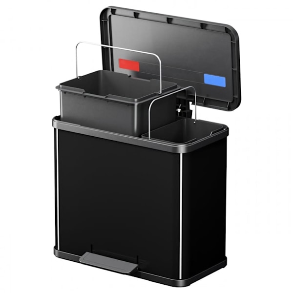 Hailo Pedalhink Oko Duo Plus 17L + 9L svart strl. L 0630-260 Svart