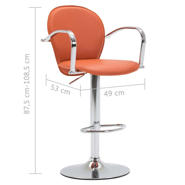 vidaXL Barstolar med armstöd 2 st orange konstläder Orange