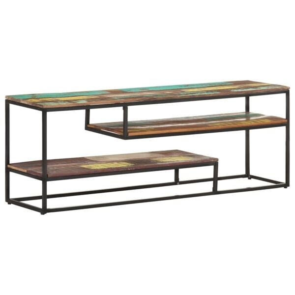 vidaXL TV-bänk 130x30x45 cm massivt återvunnet trä Brun