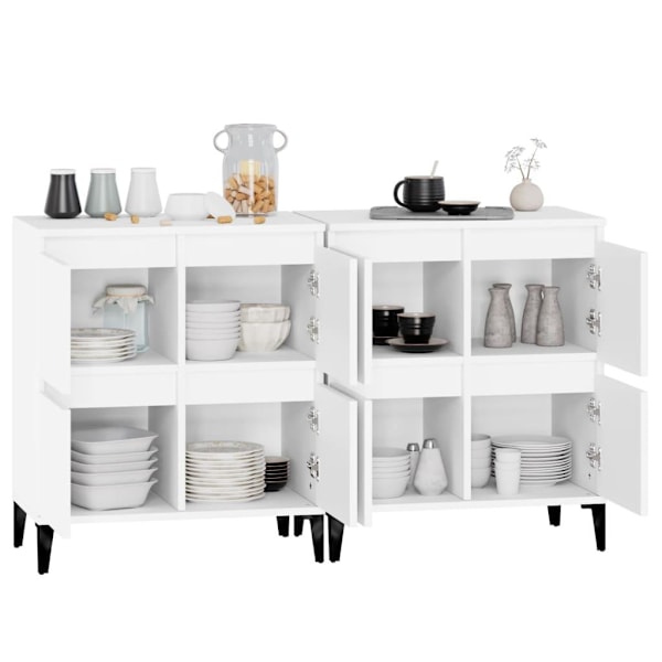 vidaXL Skänk 2 st vit 60x35x70 cm konstruerat trä Vit