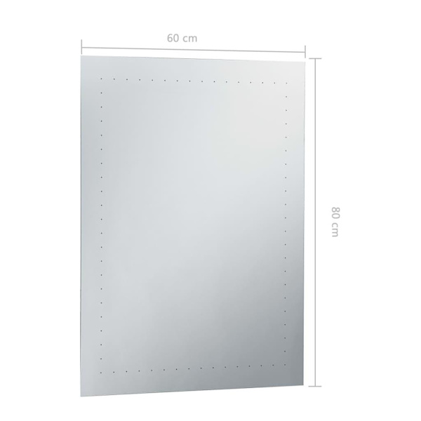 vidaXL Badrumsspegel LED 60x80 cm Silver