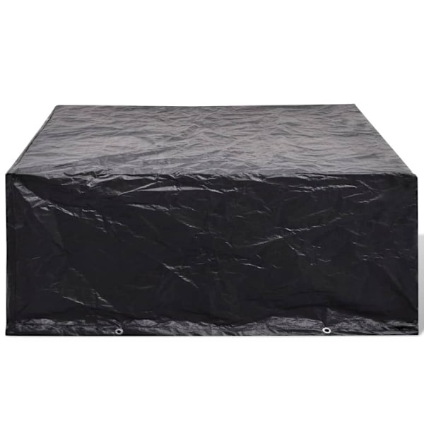 vidaXL Överdrag för trädgårdsmöbler 2 st 10 öljetter 260x260x90 cm Svart