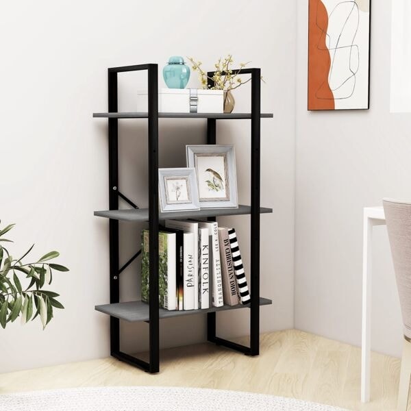 vidaXL Förvaringshylla grå 60x30x105 cm massiv furu grå