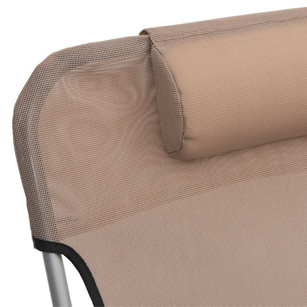 vidaXL Solstolar hopfällbara 2 st taupe textilene & stål Taupe