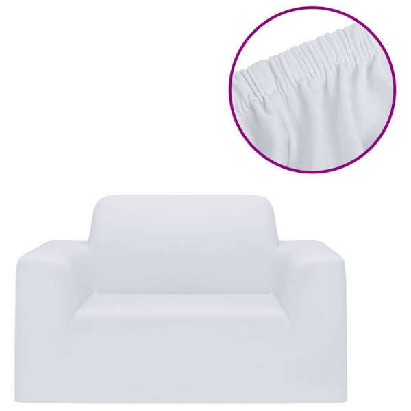 vidaXL Sofföverdrag med stretch vit polyesterjersey Vit