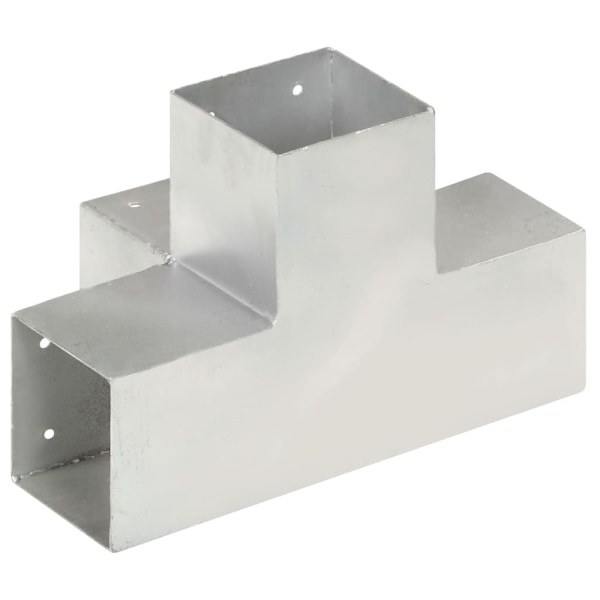vidaXL Stolpbeslag 4 st X-form galvaniserad metall 101x101 mm Silver