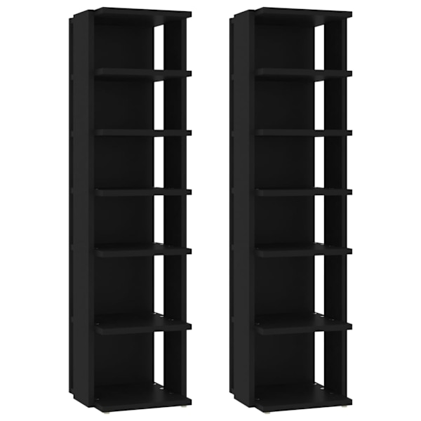 vidaXL Skohyllor 2 st svart 27,5x27x102 cm Svart