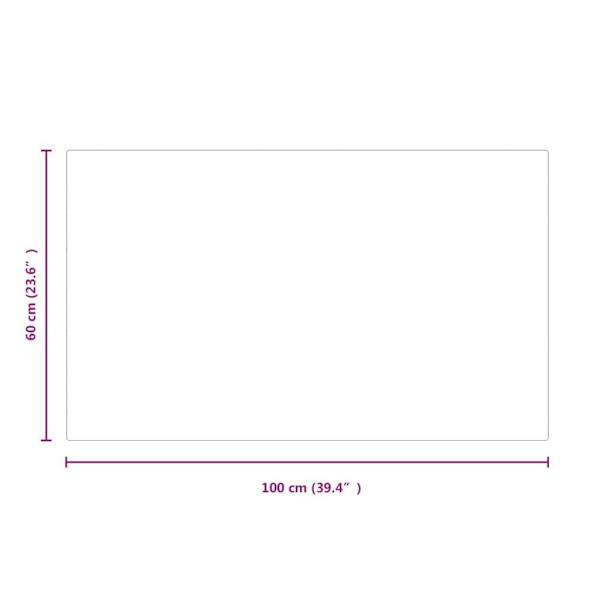 vidaXL Glasskiva för öppen spis rektangulär 100x60 cm