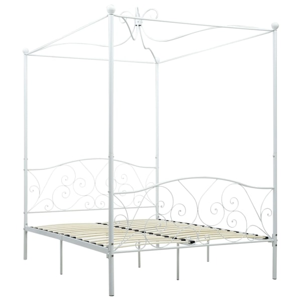 vidaXL Sänghimmel utan madrass vit 140x200 cm metall Vit