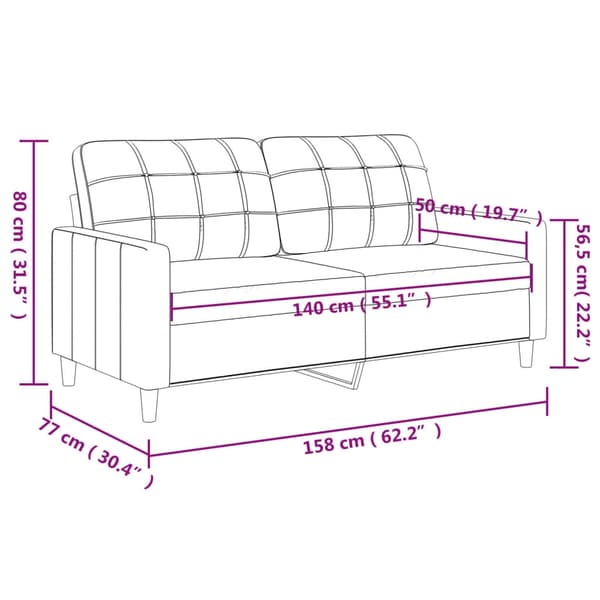 vidaXL 2-sitssoffa cappuccino 140 cm konstläder Brun