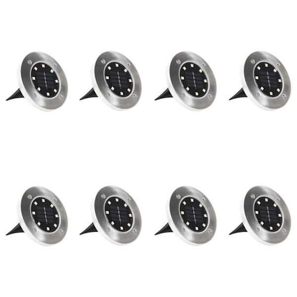 vidaXL Marklampor soldrivna 8 st LED RGB-färg Silver