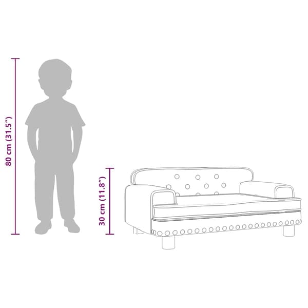 vidaXL Barnsoffa brun 70x45x30 cm sammet Brun