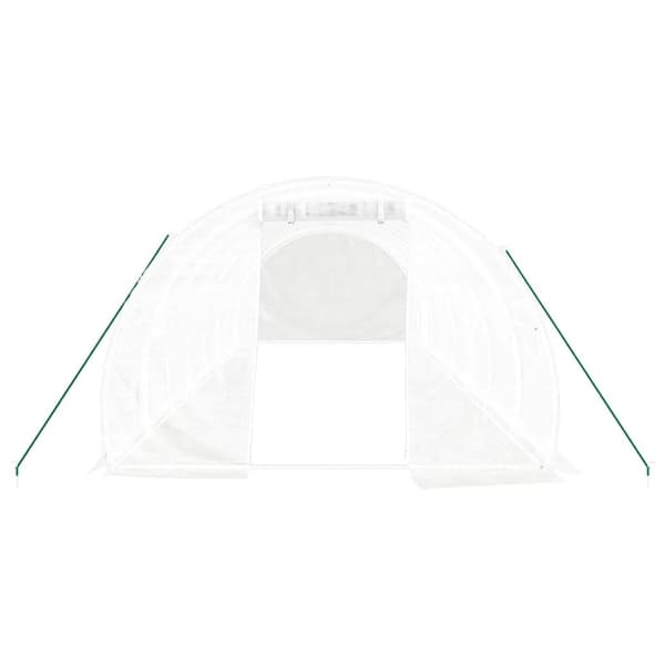 vidaXL Växthus med stålram vit 24 m² 8x3x2 m Vit