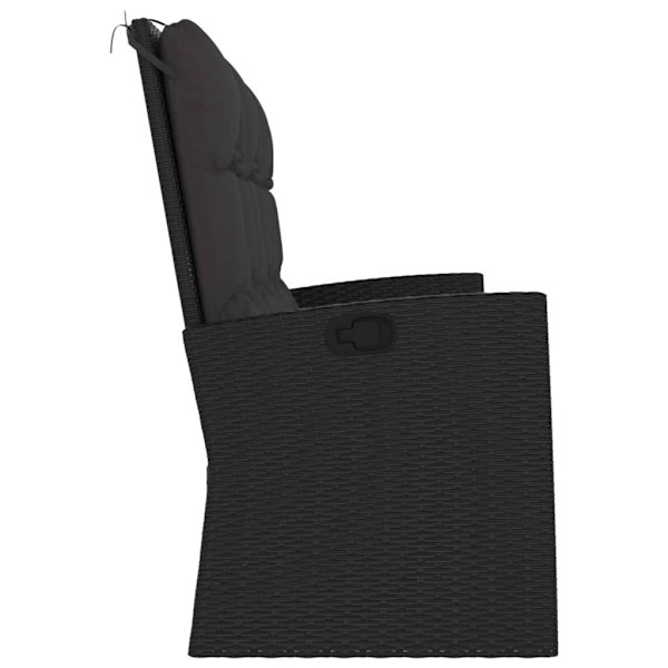 vidaXL Trädgårdssoffa med dynor svart 173 cm konstrotting Svart