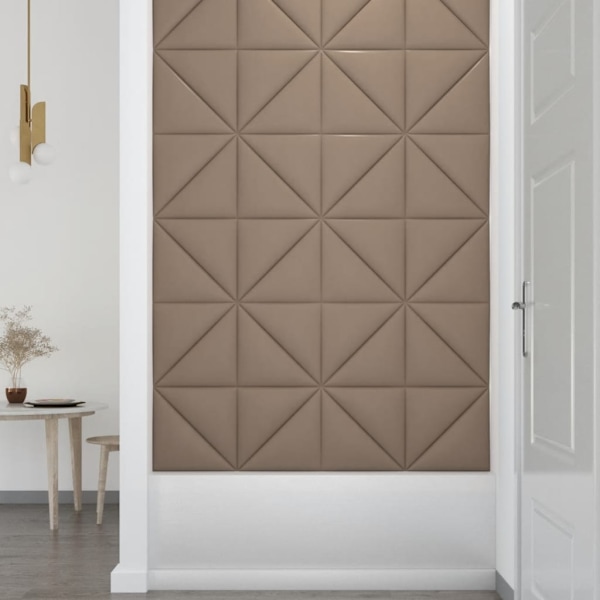 vidaXL Väggpaneler 12 st cappuccino 30x30 cm konstläder 0,54 m² Brun