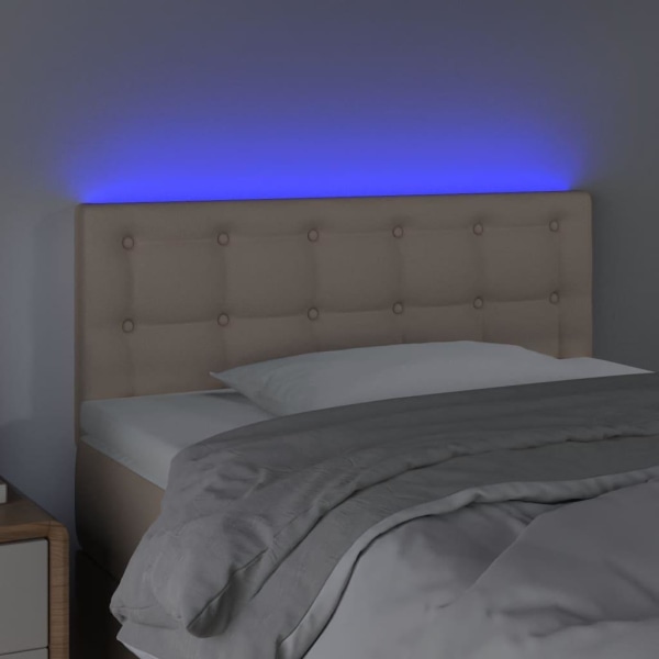 vidaXL Sänggavel LED cappuccino 90x5x78/88 cm konstläder Brun