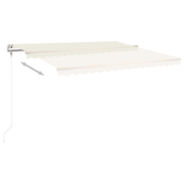 vidaXL Fristående markis manuellt infällbar 450x350 cm gräddvit Creme