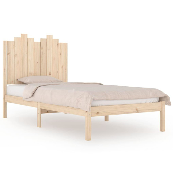 vidaXL Sängram massiv furu 100x200 cm enkelsäng Brun