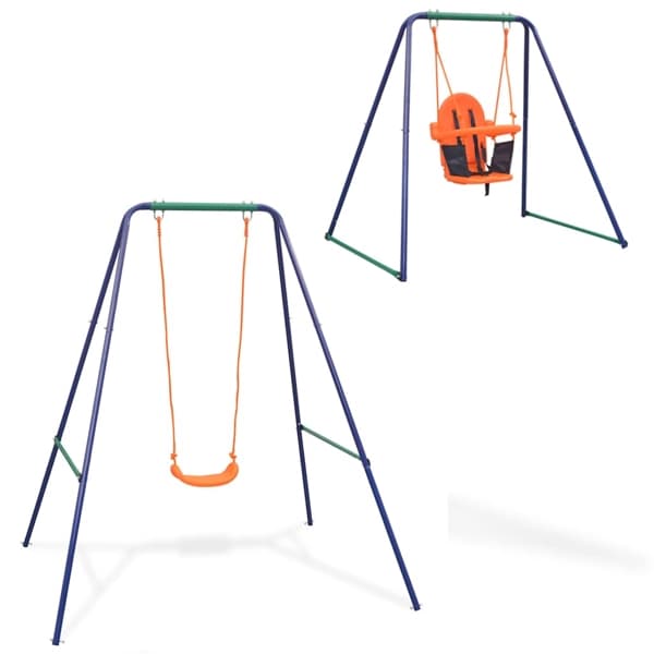 vidaXL 2-i-1 Enkelgunga och barngunga orange Orange