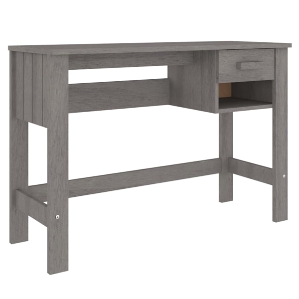 vidaXL Skrivbord HAMAR ljusgrå 110x40x75 cm massiv furu grå