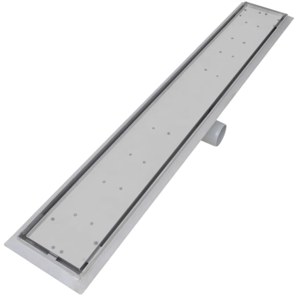 vidaXL Avlång golvbrunn 2 st rostfritt stål 830x140 mm