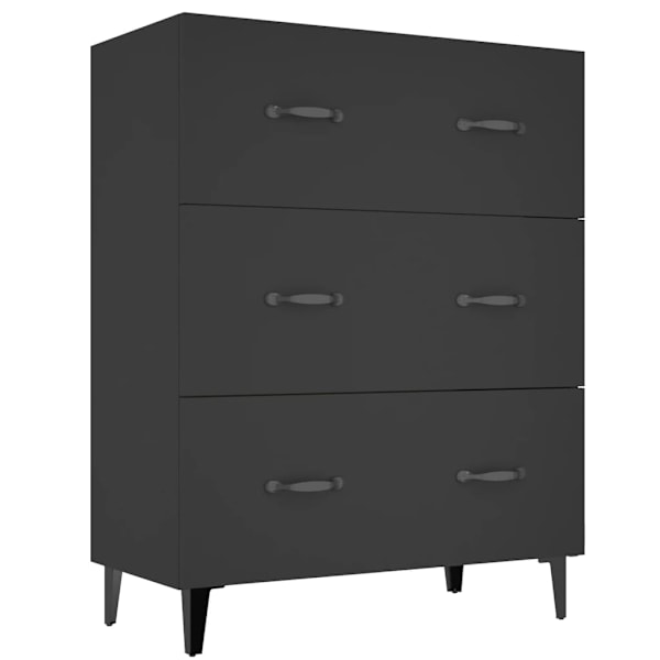 vidaXL Skåp svart 69,5x34x90 cm konstruerat trä Svart