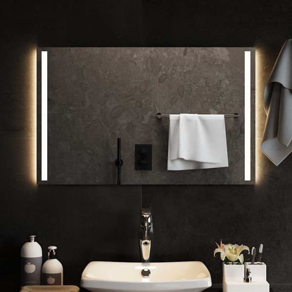vidaXL Badrumsspegel LED 80x50 cm Transparent