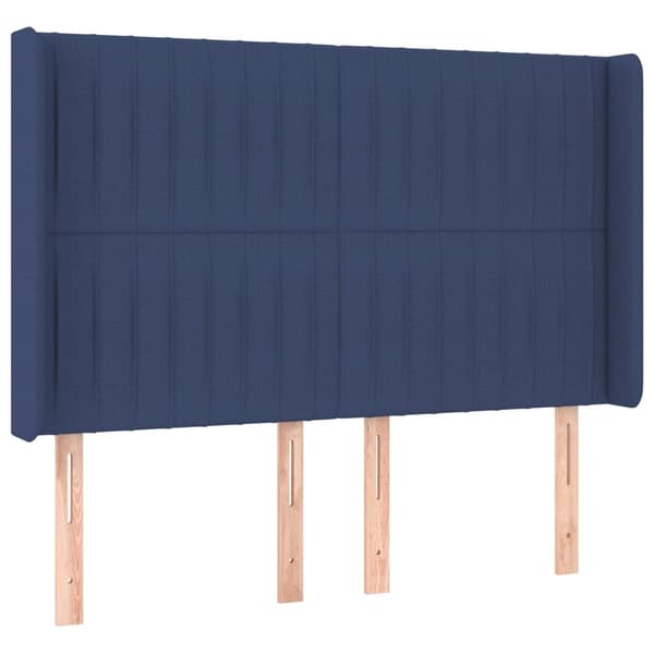 vidaXL Ramsäng med madrass & LED blå 140x200 cm tyg Blå