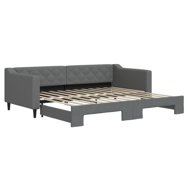 vidaXL Dagbädd utdragbar mörkgrå 90x200 cm tyg Grå