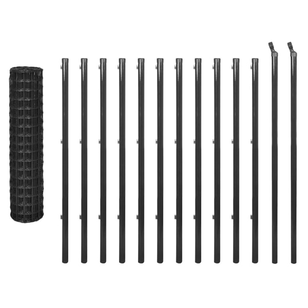vidaXL Eurofence stål 25x1,2 m grå grå