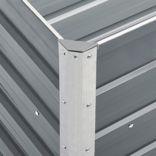 vidaXL Odlingslåda upphöjd galvaniserat stål 240x40x77 cm grå grå
